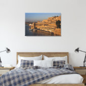 Malta, Valletta, havenzicht vanuit Lower Barrakka Canvas Afdruk (Insitu (Slaapkamer))