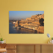 Malta, Valletta, havenzicht vanuit Lower Barrakka Canvas Afdruk (Insitu (Woonkamer))