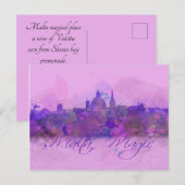 Malta Valletta Violet Coastline Waterverf Briefkaart (Voorkant / Achterkant)