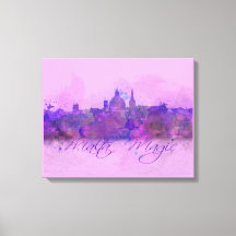 Malta Valletta Violet Coastline Waterverf