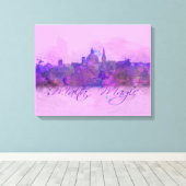 Malta Valletta Violet Coastline Waterverf Canvas Afdruk (Insitu (Houten vloer))