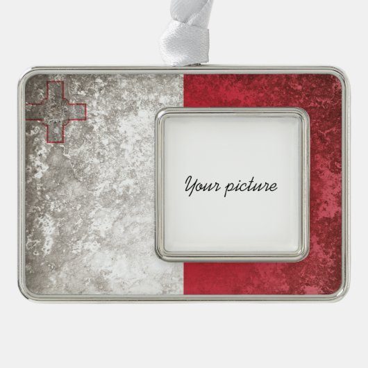 Malta Verzilverd Omlijst Ornament (Voorkant)
