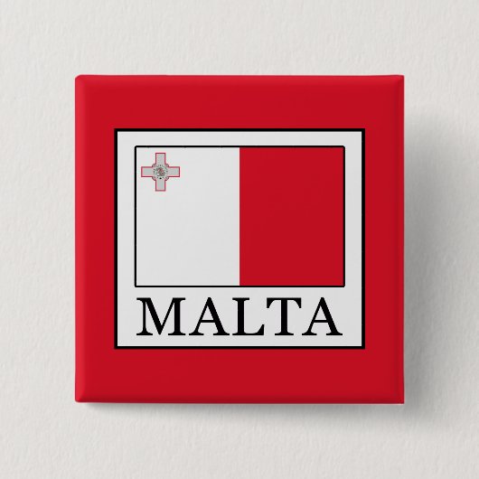 Malta Vierkante Button 5,1 Cm (Voorkant)