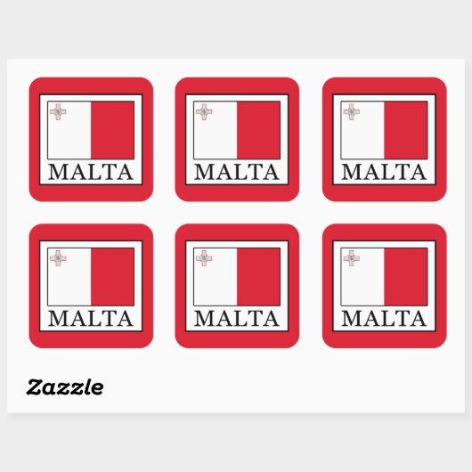 Malta Vierkante Sticker (Vel)