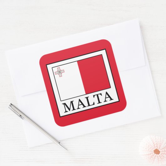 Malta Vierkante Sticker (Envelop)