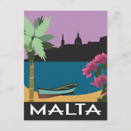 Malta vintage-reisstijlillustratie briefkaart