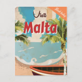 Malta Vintage Travel Poster. Briefkaart (Voorkant)