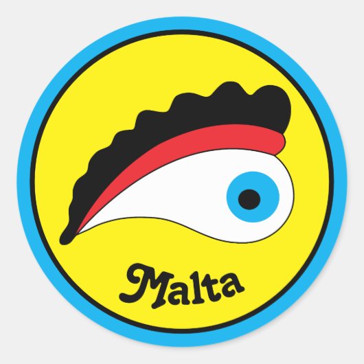 Malta Vist boot Lucky Eye kleurrijk Ronde Sticker (Voorkant)