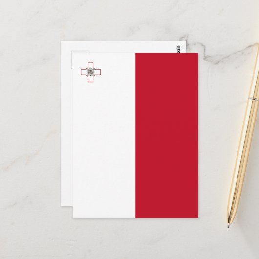 Malta vlag briefkaart (Voorkant / Achterkant in situ)