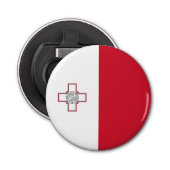 Malta-vlag Button Flesopener (Voorkant)