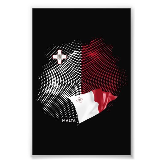 Malta vlag foto afdruk (Voorkant)