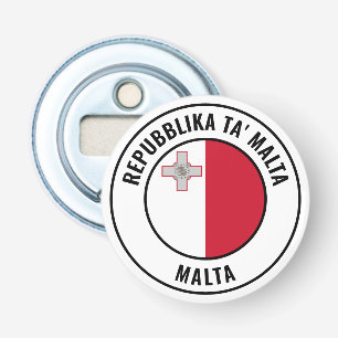 Malta vlag: groots patriottische bottenopener button flesopener