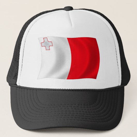 Malta Vlag Hoed Trucker Pet (Voorkant)