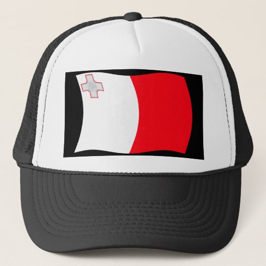 Malta Vlag Hoed Trucker Pet (Voorkant)