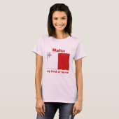 Malta vlag + kaart + tekst T-shirt (Voorkant volledig)