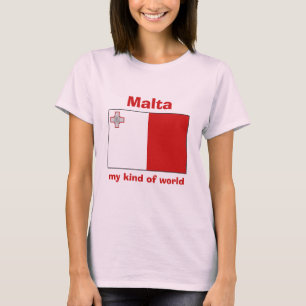 Malta vlag + kaart + tekst T-shirt