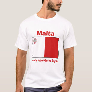 Malta vlag + kaart + tekst T-shirt