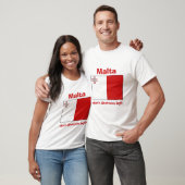 Malta vlag + kaart + tekst T-shirt (Unisex)