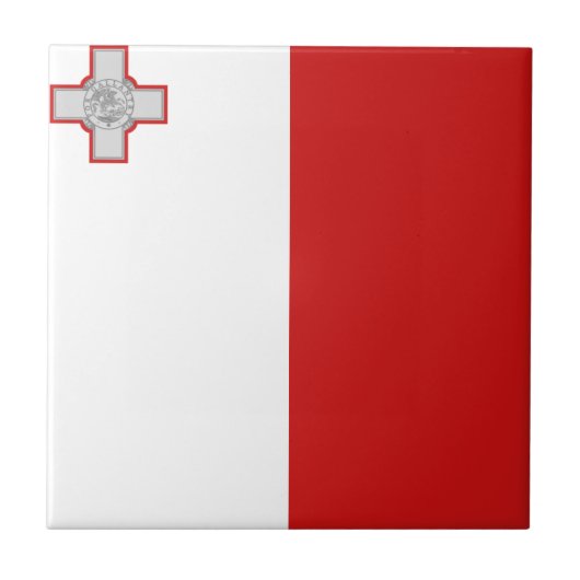Malta Vlag Keramische Tegels Tegeltje (Voorkant)
