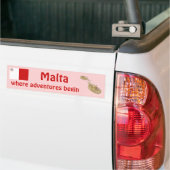 Malta Vlag + Landkaart Bumpersticker (Op Truck)