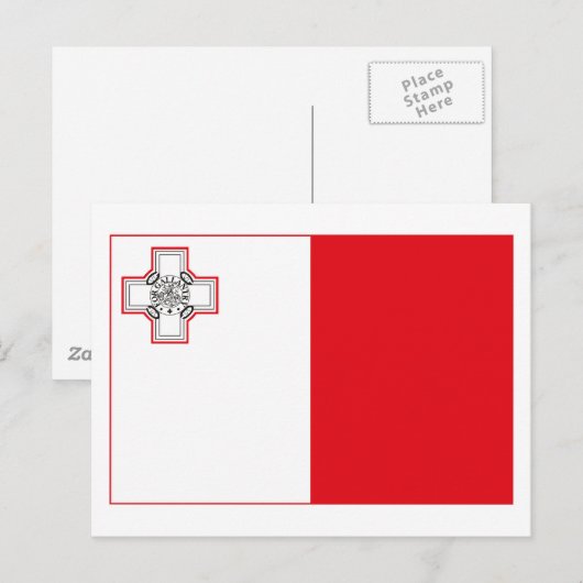 Malta Vlag (licht) Briefkaart (Voorkant / Achterkant)