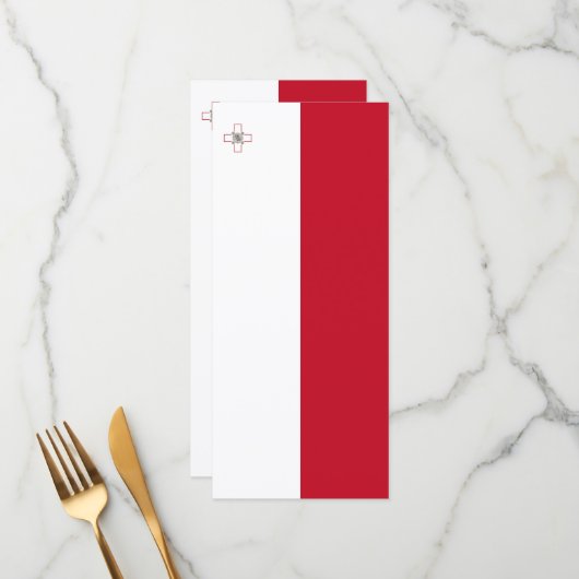 Malta vlag menu (Voorkant / Achterkant in situ)