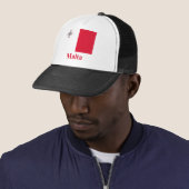 Malta vlag met naam trucker pet (In situ)