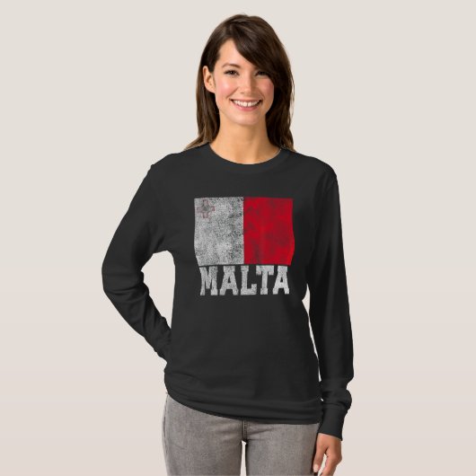 Malta vlag National Pride Roots Land Family Nat T-shirt (Voorkant volledig)