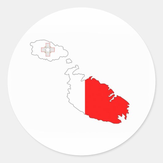 malta vlag plattegrond silhouet symbool ronde sticker (Voorkant)