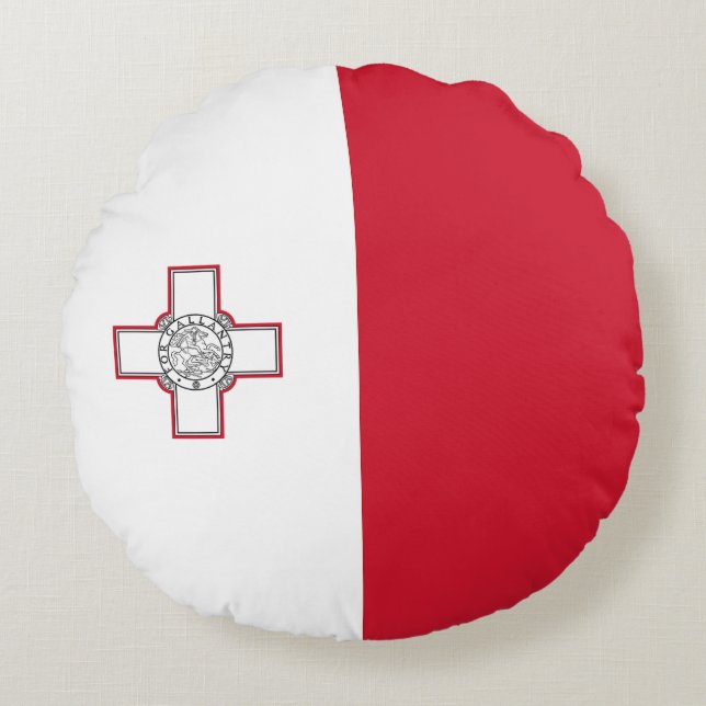 Malta-vlag Rond Kussen (Voorkant)