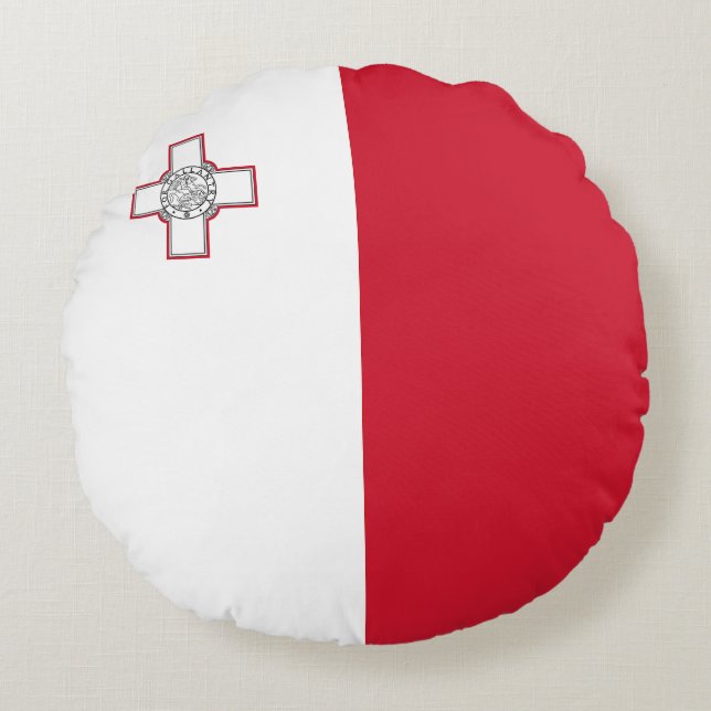 Malta-vlag Rond Kussen (Voorkant)