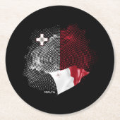 Malta vlag ronde kartonnen onderzetter (Voorkant)