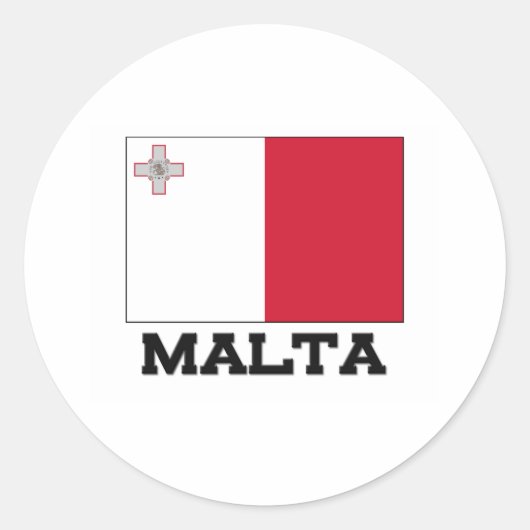 Malta-vlag Ronde Sticker (Voorkant)