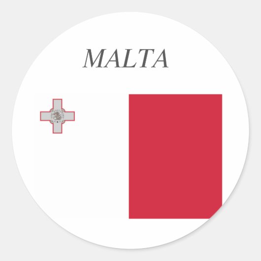 Malta-vlag Ronde Sticker (Voorkant)