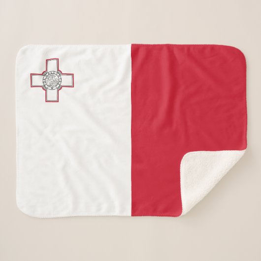 Malta-vlag Sherpa Deken (Voorkant (horizontaal))