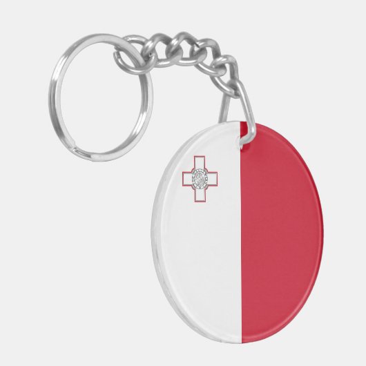 Malta-vlag Sleutelhanger (Voorkant Links)