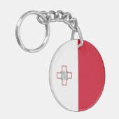 Malta-vlag Sleutelhanger (Voorkant Links)