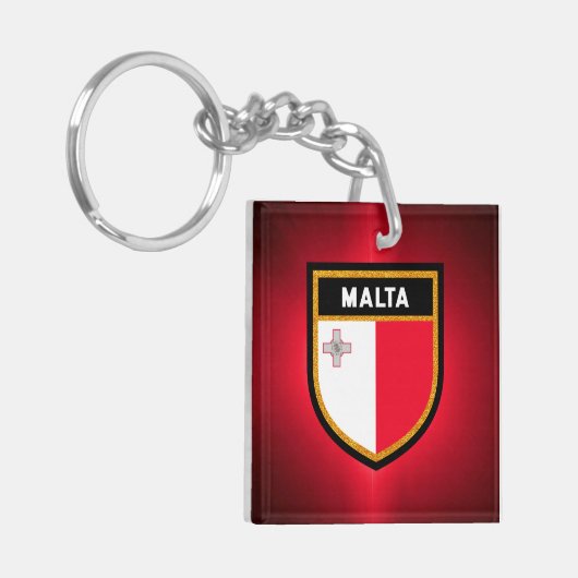 Malta-vlag Sleutelhanger (Voorkant Links)