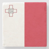 Malta-vlag Stenen Onderzetter (Voorkant)