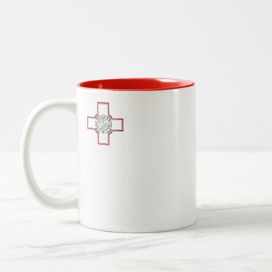 Malta-vlag Tweekleurige Koffiemok (Links)