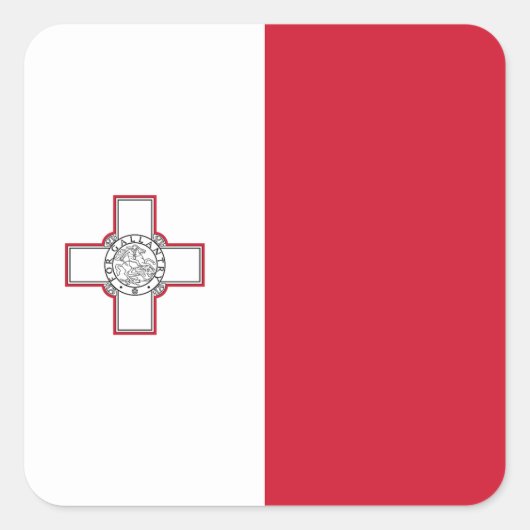 Malta Vlag Vierkante Sticker (Voorkant)