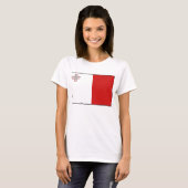 Malta vlag x kaart T-Shirt (Voorkant volledig)