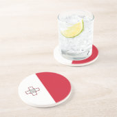 Malta-vlag Zandsteen Onderzetter (Zijkant)