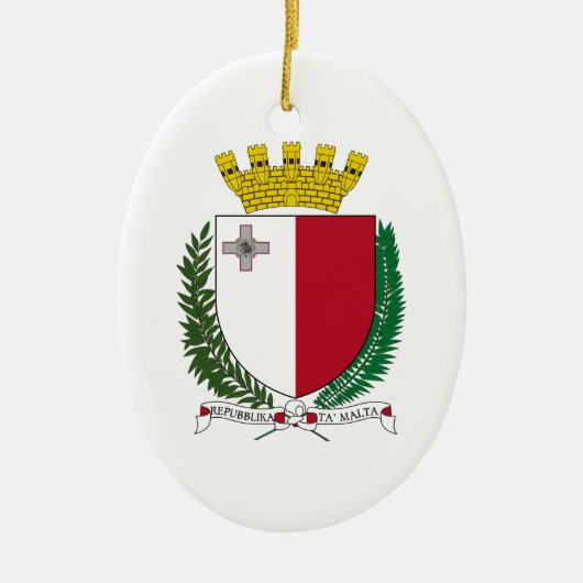 Malta Wapenmunt Keramisch Ornament (Voorkant)