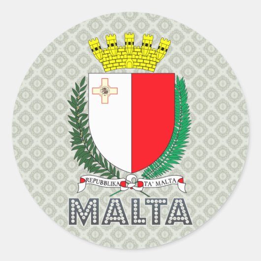 Malta - Wapenmunt Ronde Sticker (Voorkant)