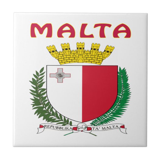 MALTA-wapenschild Tegeltje (Voorkant)