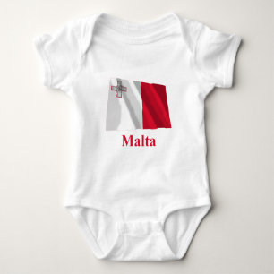 Malta Waving Flag met naam Romper