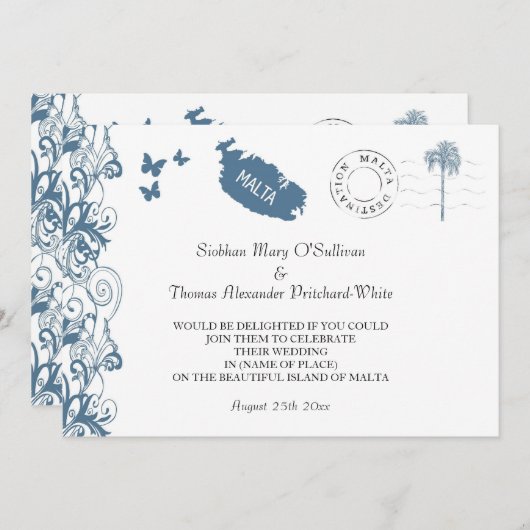 Malta Weddenschap op Malta Blue Kaart (Voorkant / Achterkant)