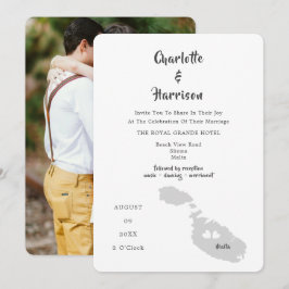 Malta Wedding Destination Photo Invitation Kaart