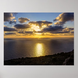 Malta Zonsondergang over Middellandse Zee Fotograf Poster